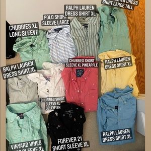 BULK SELLING AS IS. Polo dress shirts and others.